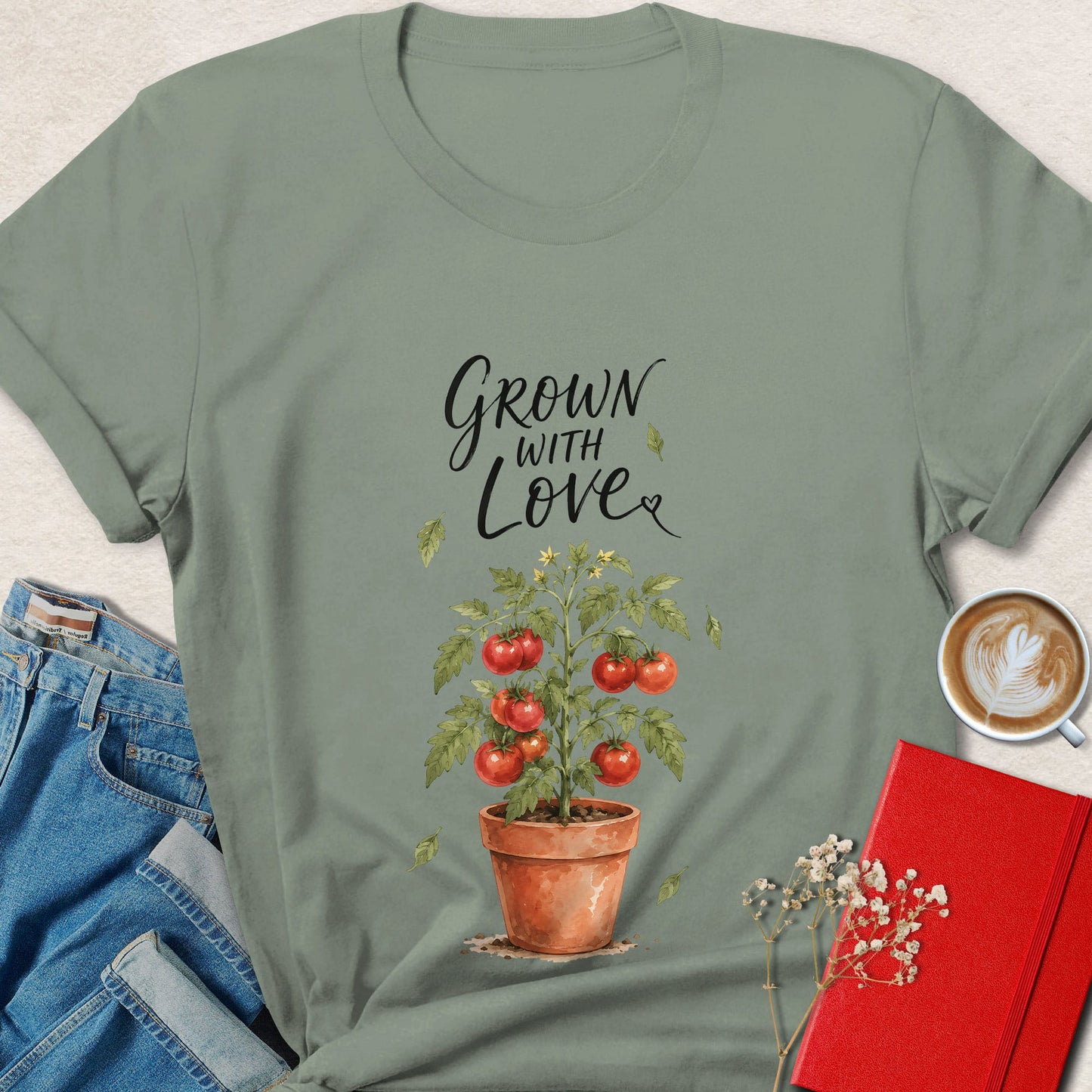 Grown With Love T-shirt | Cottagecore Plant Lover Tee
