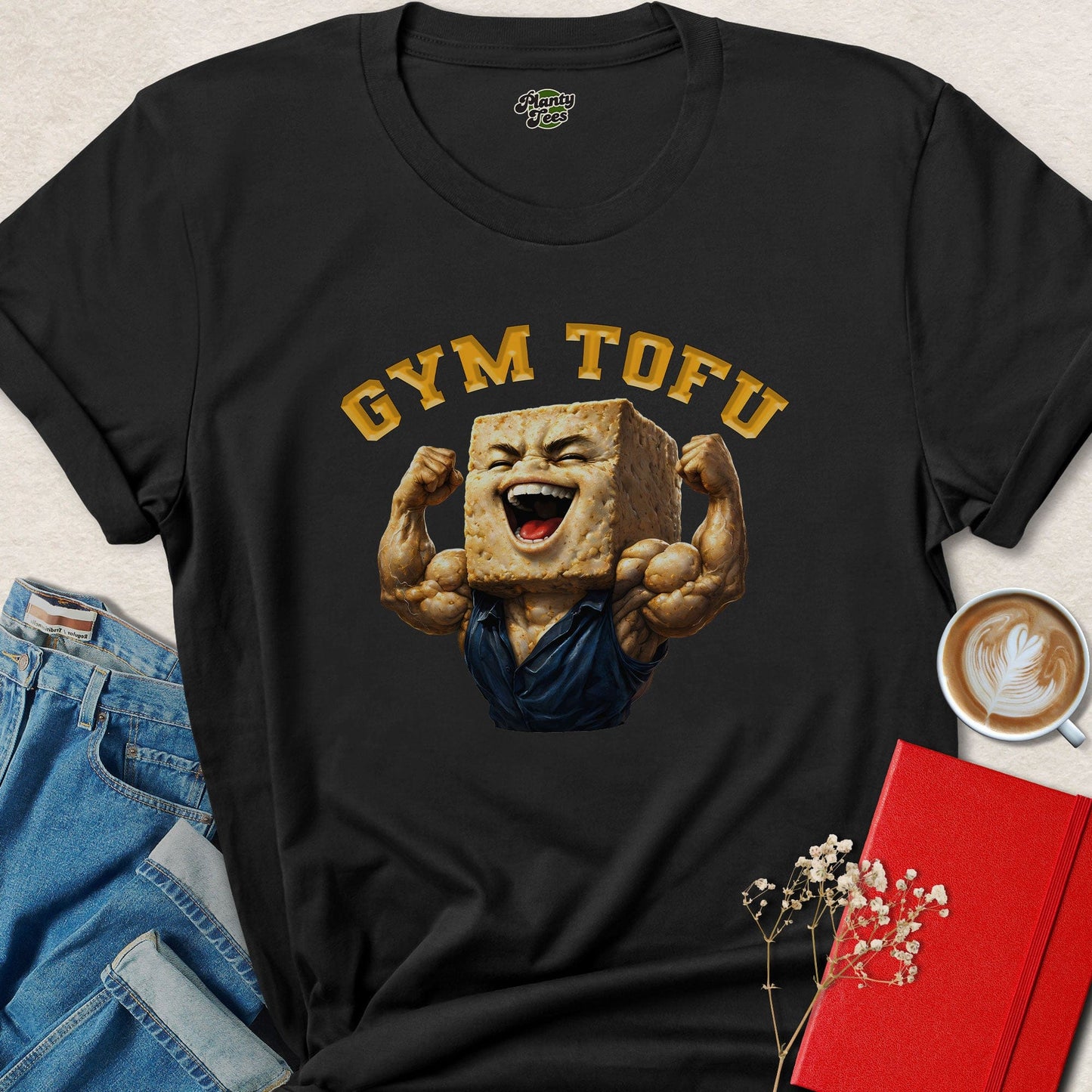 Gym Tofu Vegan Fitness Shirt Funny Plant Based Gym Tee