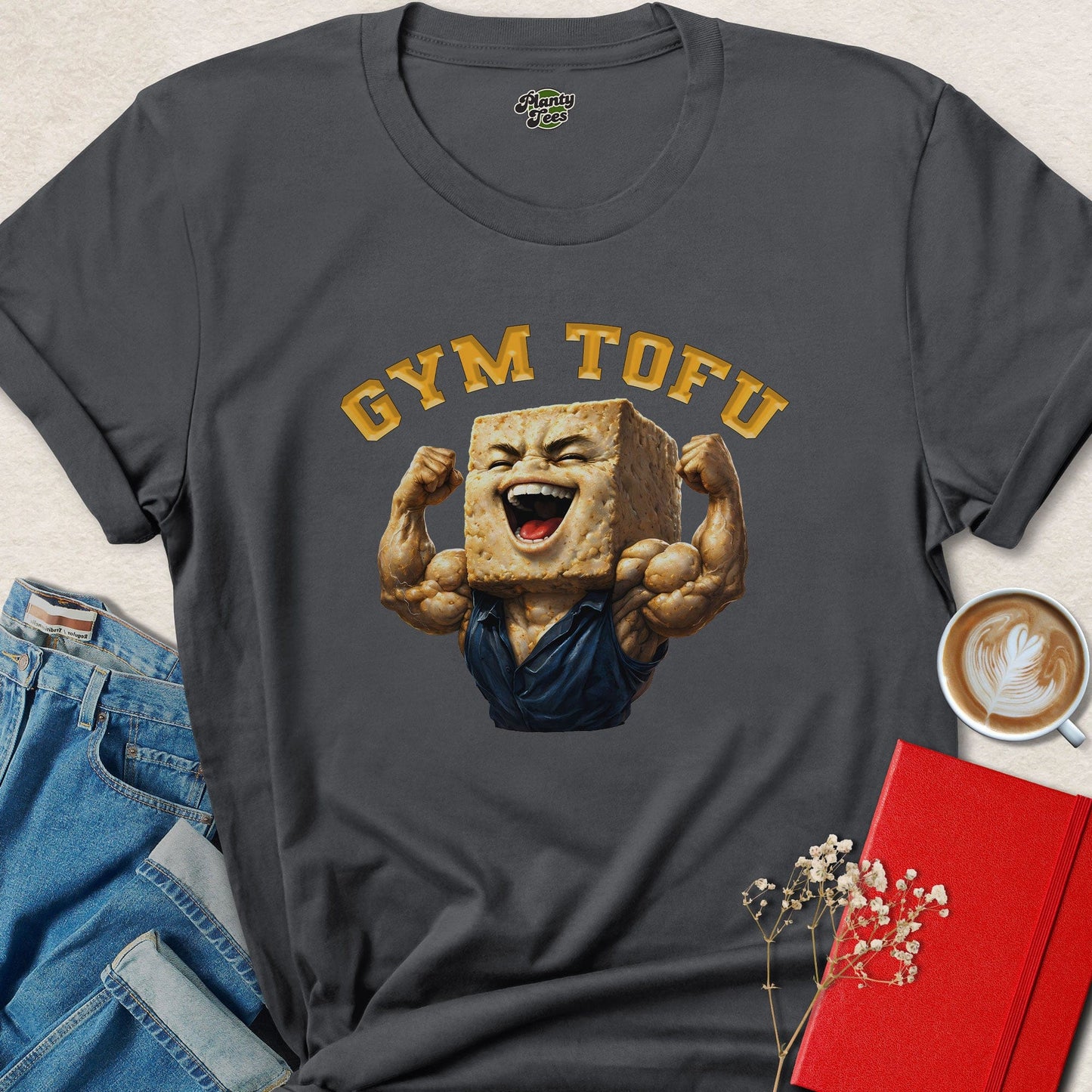 Gym Tofu Vegan Fitness Shirt Funny Plant Based Gym Tee