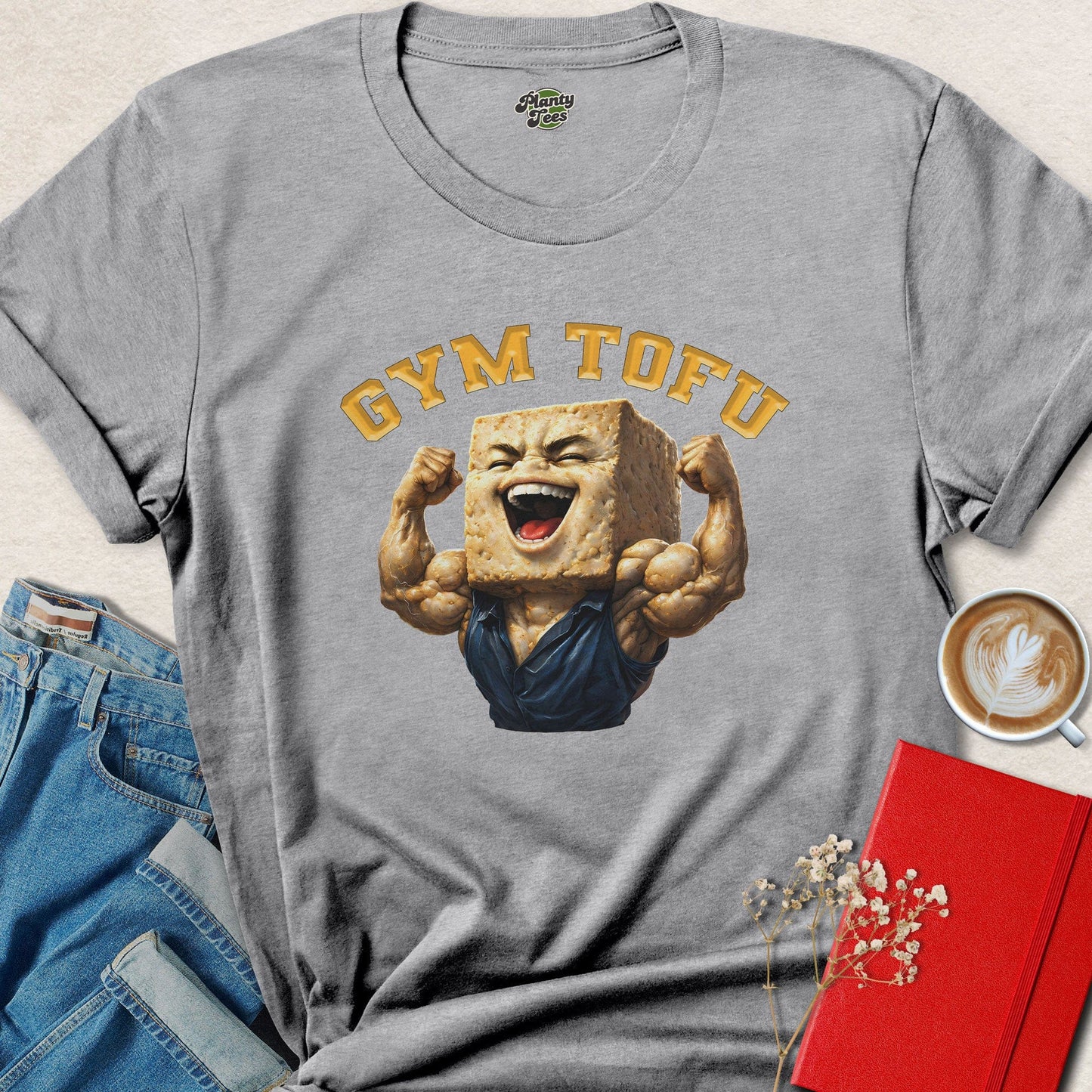 Gym Tofu Vegan Fitness Shirt Funny Plant Based Gym Tee