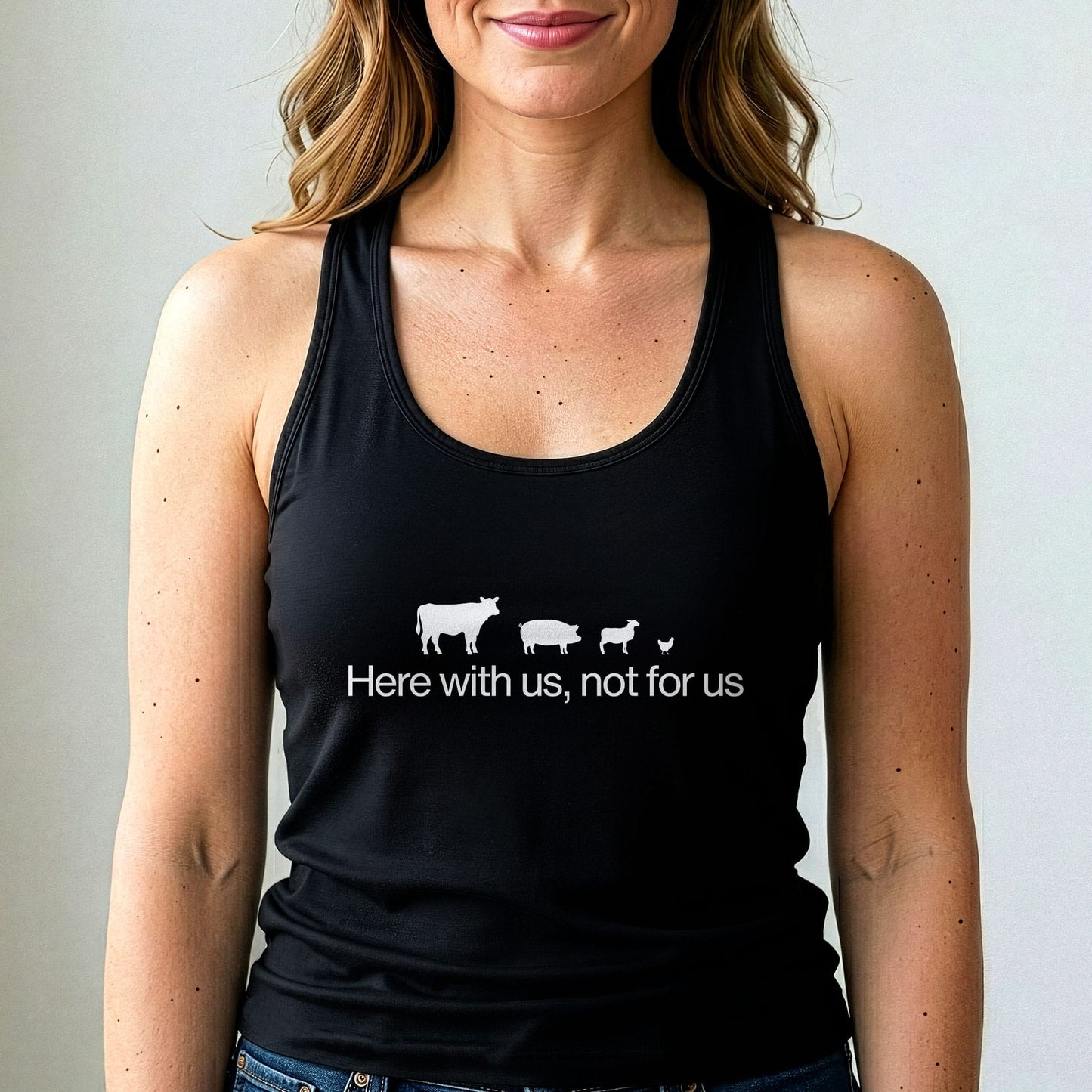 Here With Us Not For Us Vegan Tank Top