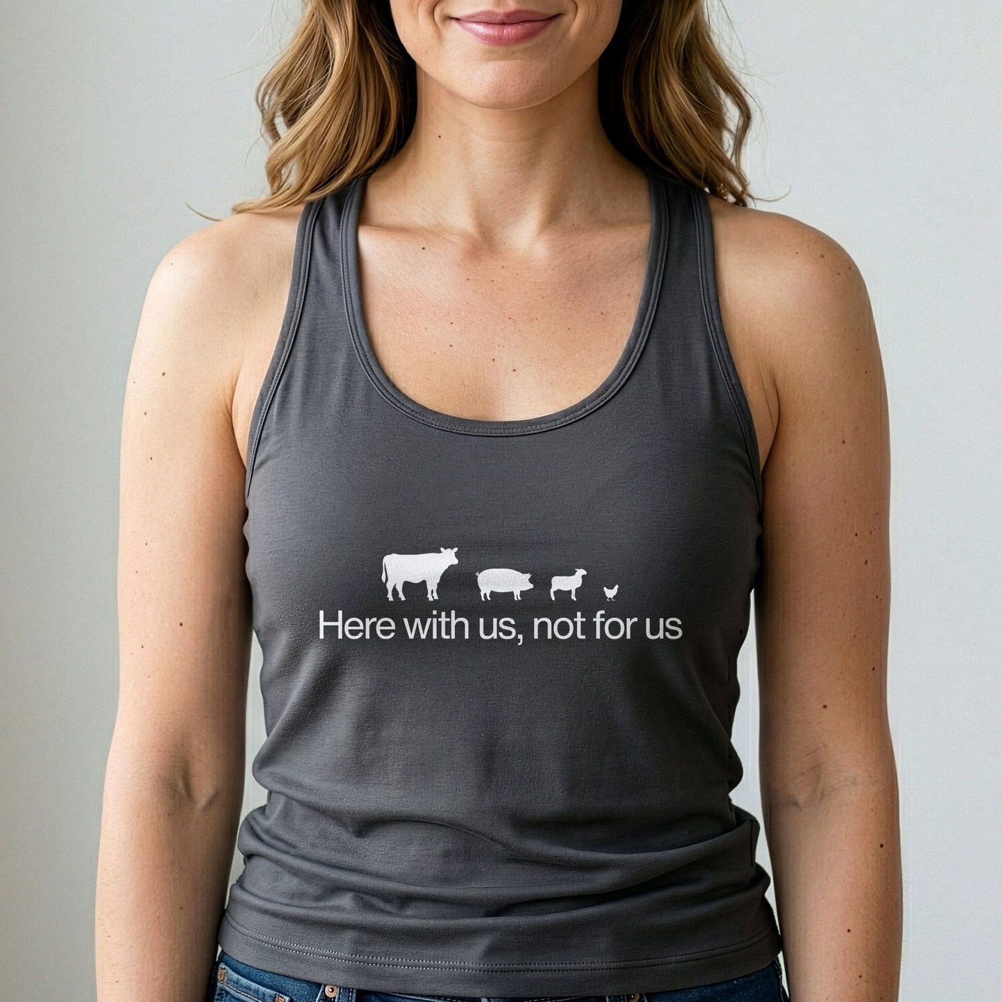 Here With Us Not For Us Vegan Tank Top