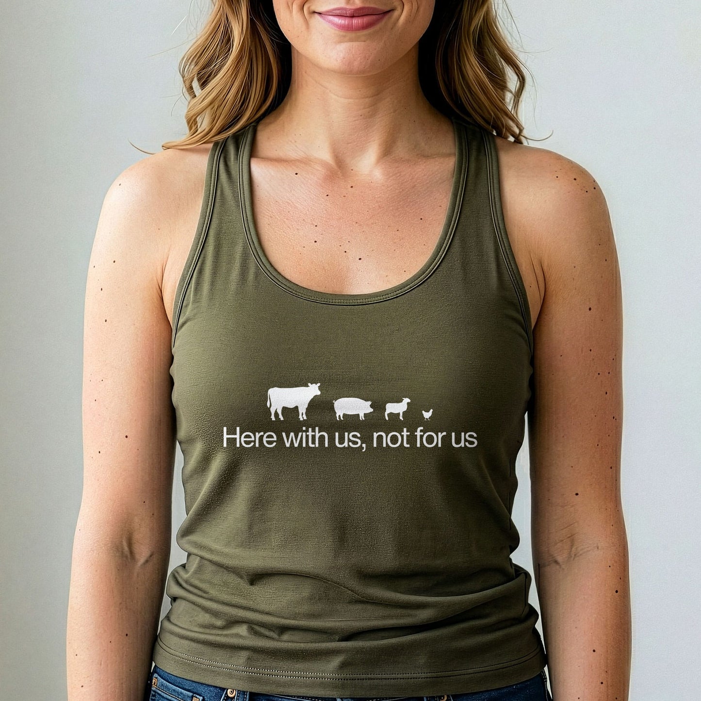 Here With Us Not For Us Vegan Tank Top