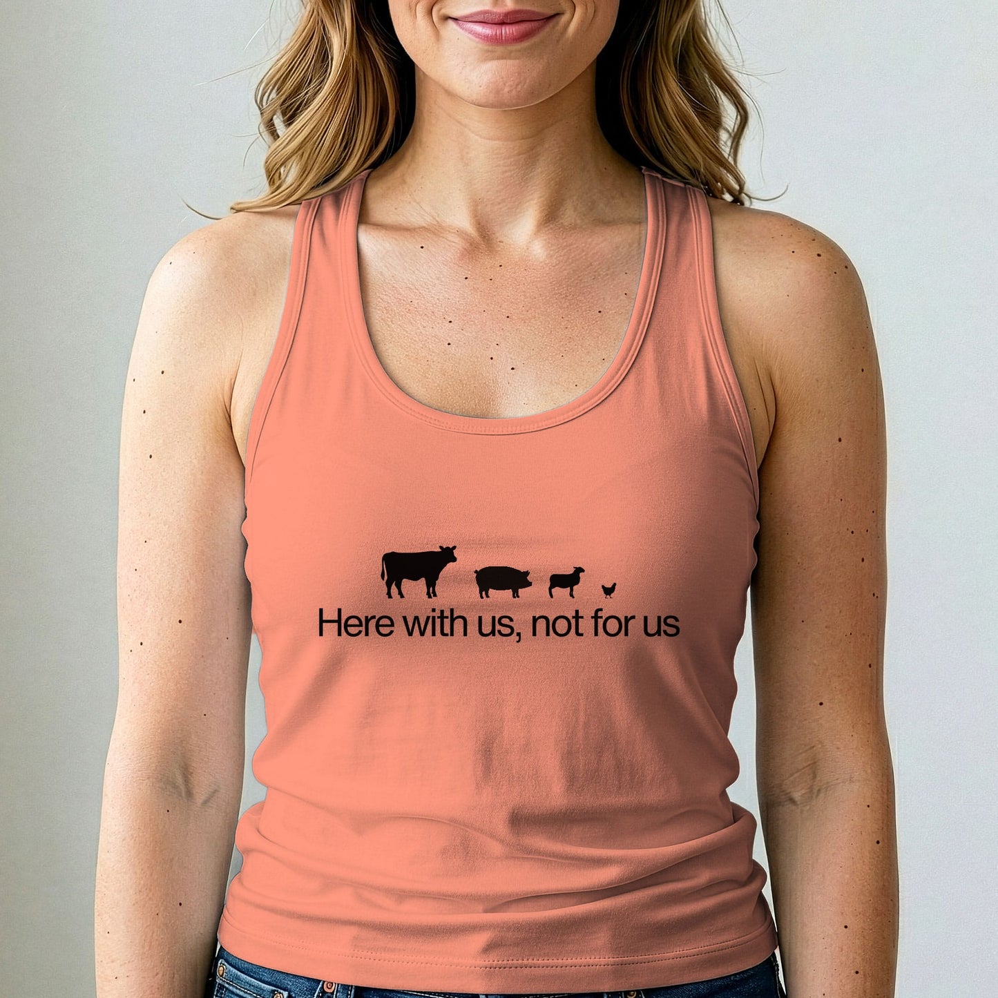Here With Us Not For Us Vegan Tank Top