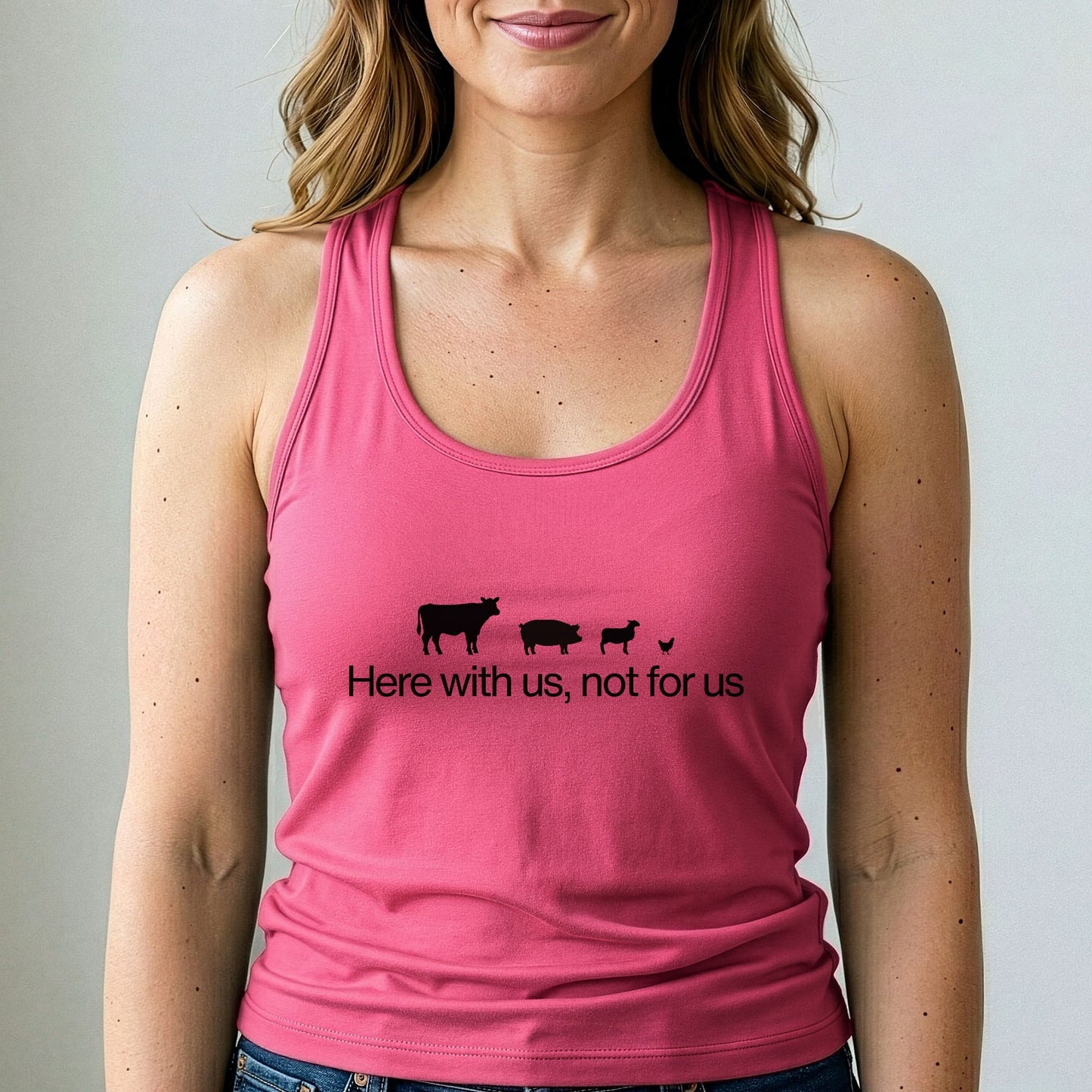 Here With Us Not For Us Vegan Tank Top