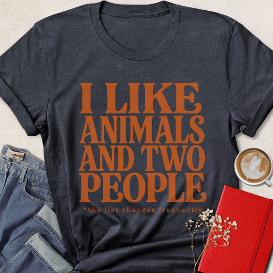 I Like Animals and Two People T-Shirt