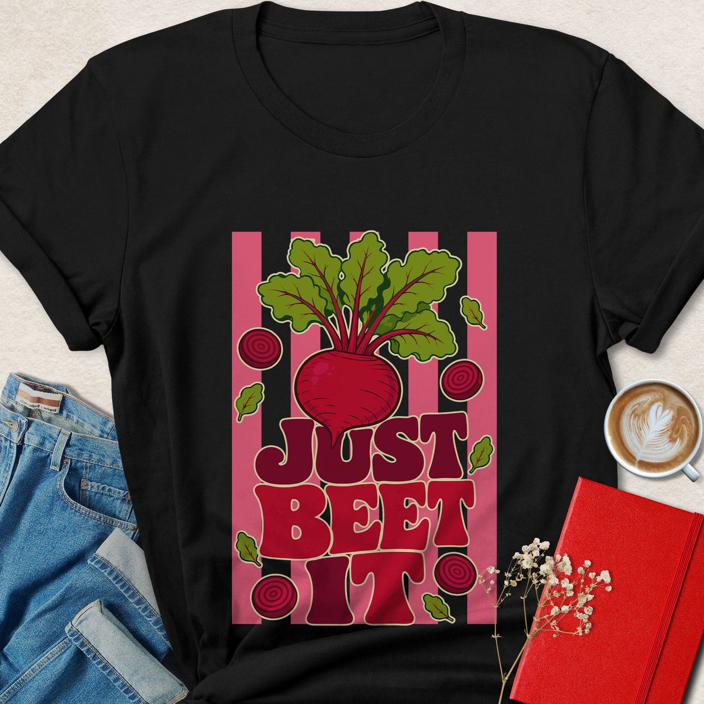Just Beet It T-shirt | Funny Retro Vegan Veggie Tee