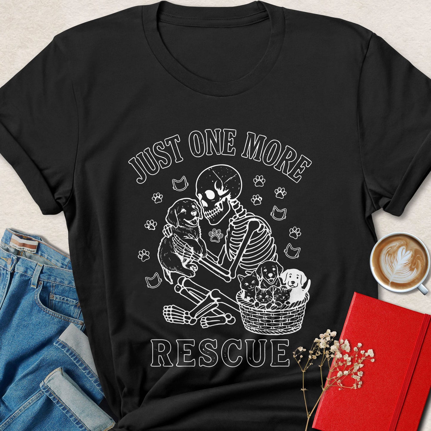 Just One More Rescue Vegan Shirt Animal Lover Graphic Tee