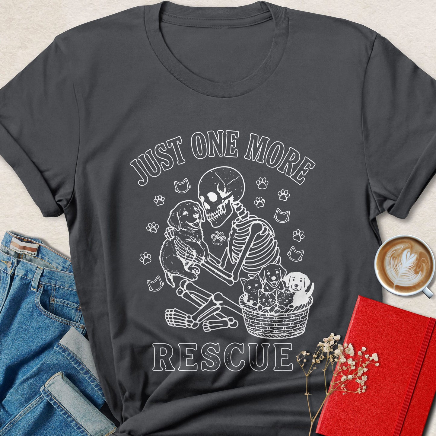 Just One More Rescue Vegan Shirt Animal Lover Graphic Tee