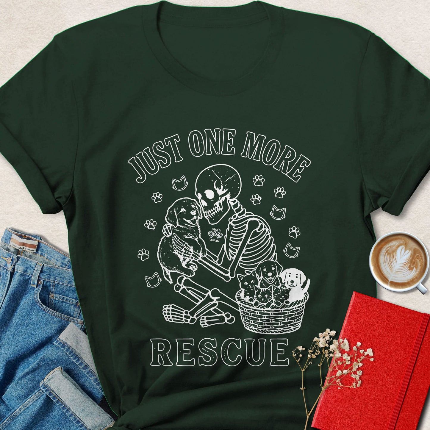 Just One More Rescue Vegan Shirt Animal Lover Graphic Tee