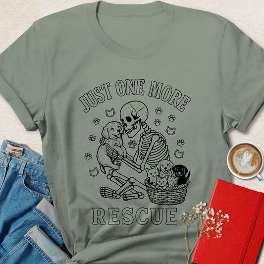 Just One More Rescue Vegan Shirt Animal Lover Graphic Tee