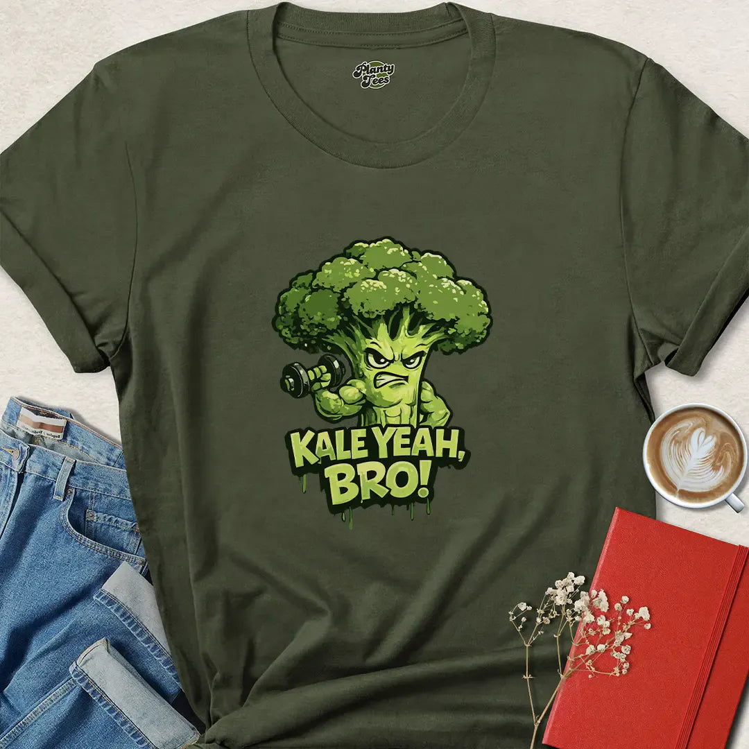 Kale Yeah Bro Vegan Gym Tee – Funny Plant-Based Workout Shirt