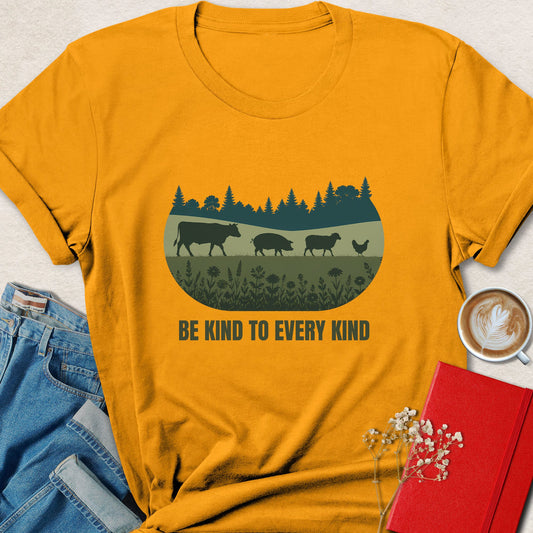 Be Kind to Every Kind Farm Animal Silhouette Vegan T-shirt
