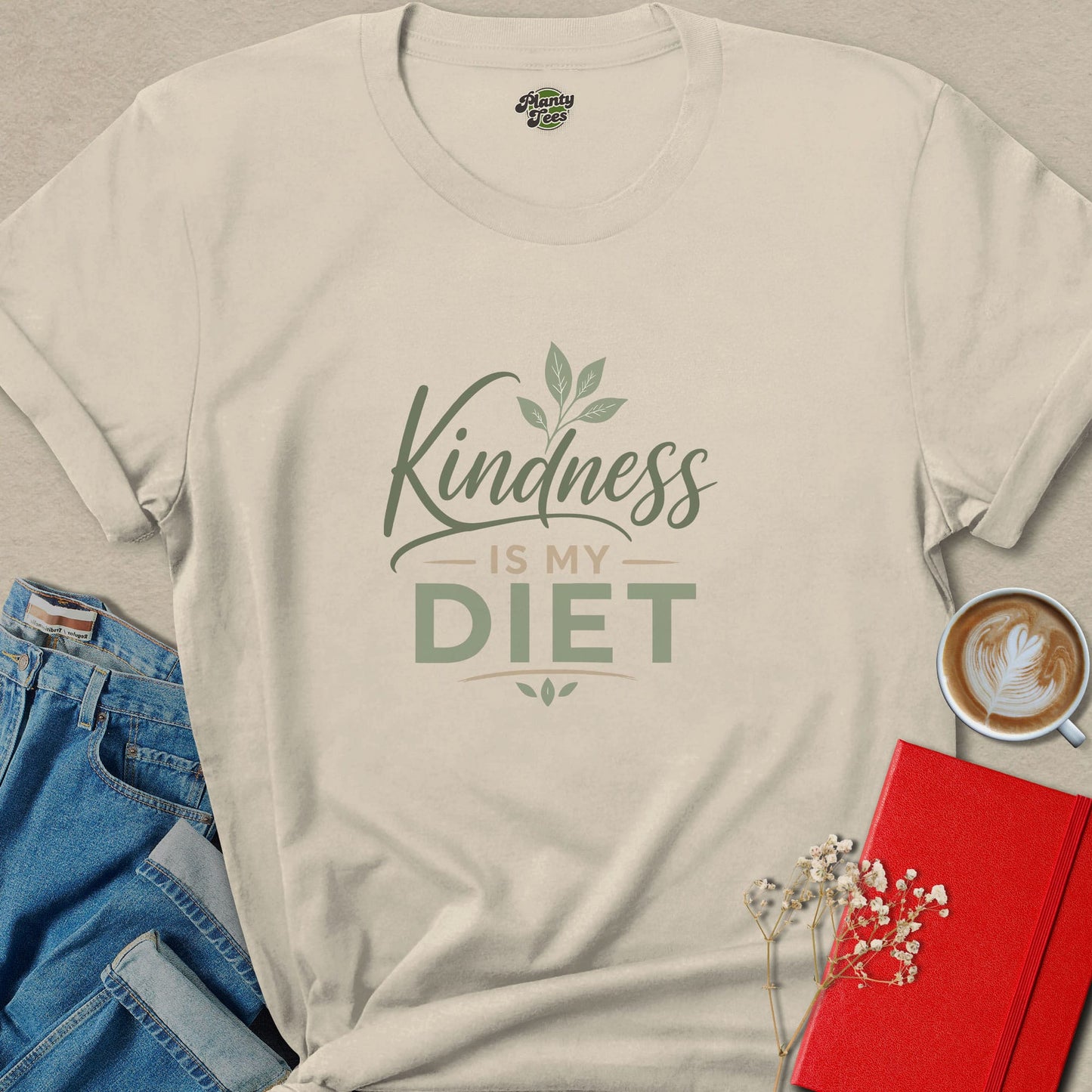 Kindness Is My Diet Vegan Animal Rights Shirt