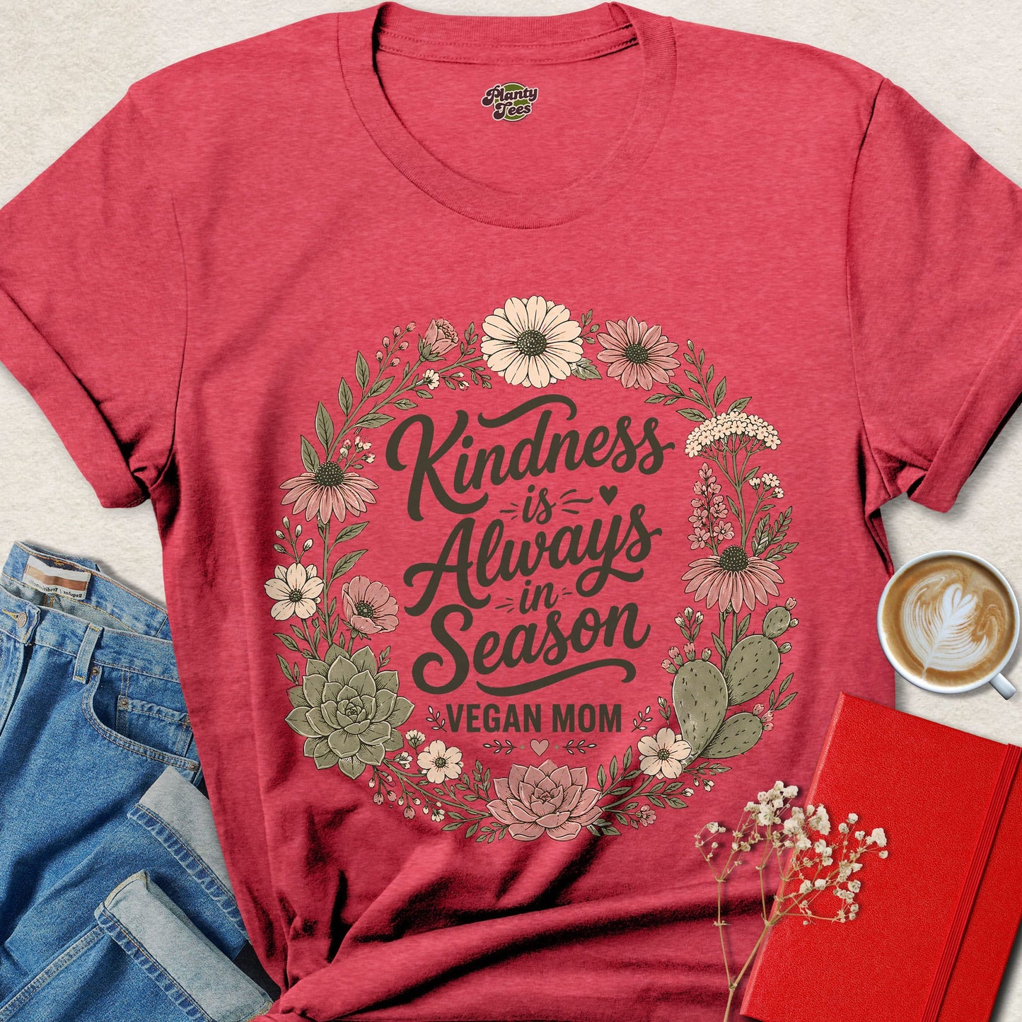Kindness Is Always In Season Vegan Mom Shirt Plant Based Tee