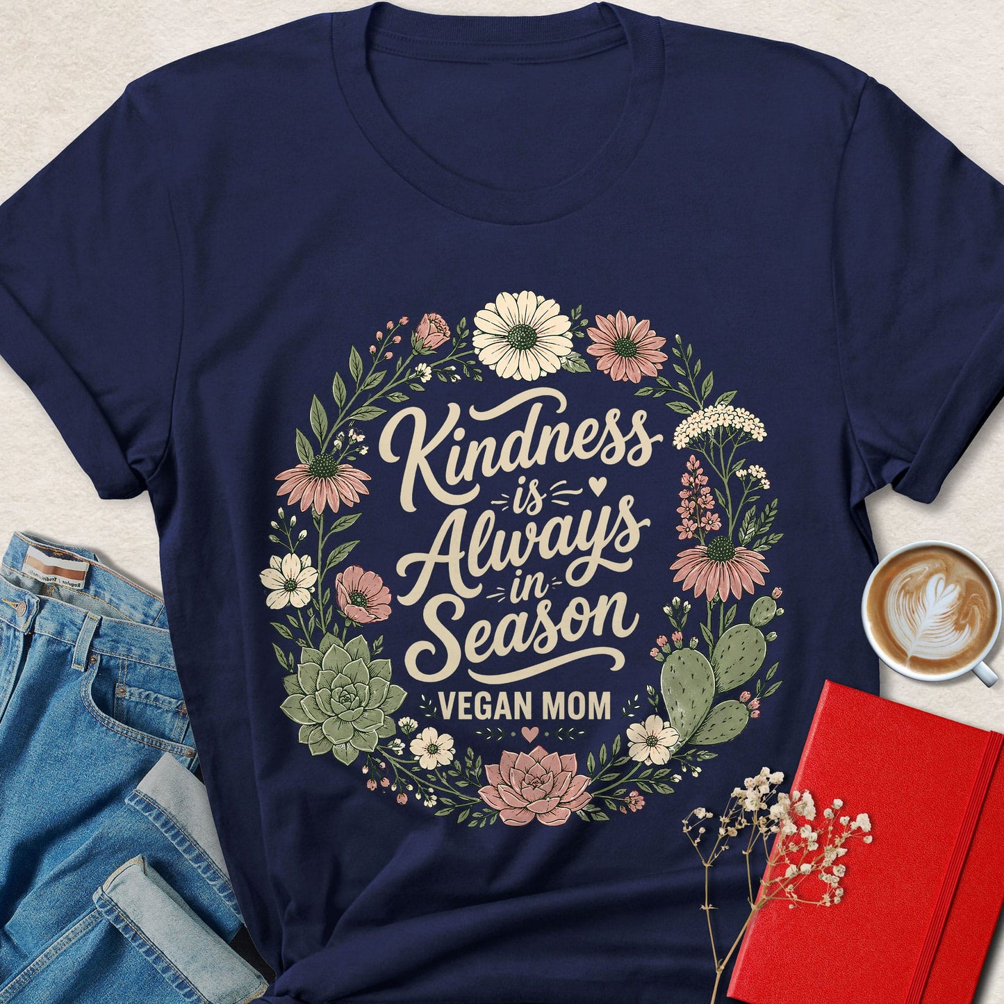 Kindness Is Always In Season Vegan Mom Shirt Plant Based Tee
