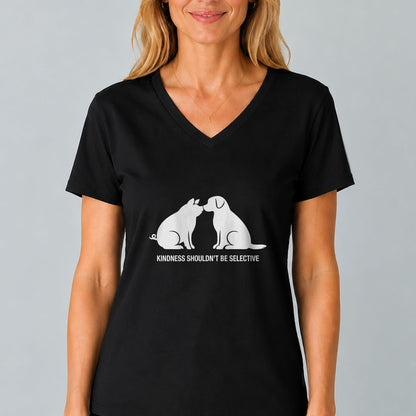 Kindness Shouldn’t Be Selective V-Neck | Vegan Tee