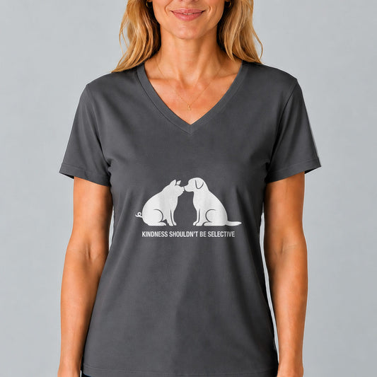 Kindness Shouldn’t Be Selective V-Neck | Vegan Tee