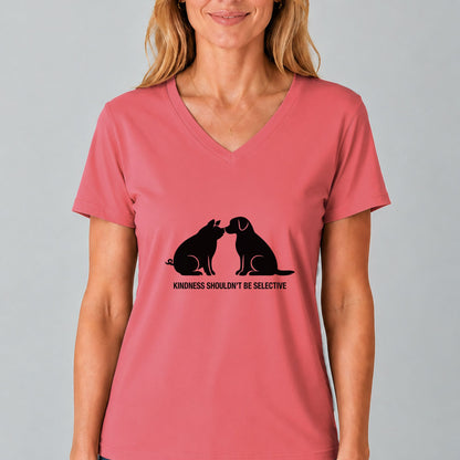 Kindness Shouldn’t Be Selective V-Neck | Vegan Tee