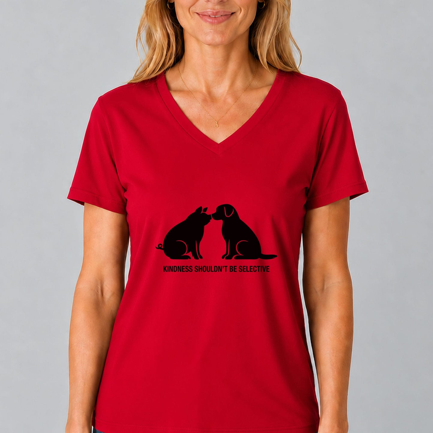 Kindness Shouldn’t Be Selective V-Neck | Vegan Tee