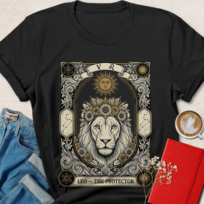 Leo Tarot Vegan Shirt Zodiac Astrology Lion Plant Based Tee
