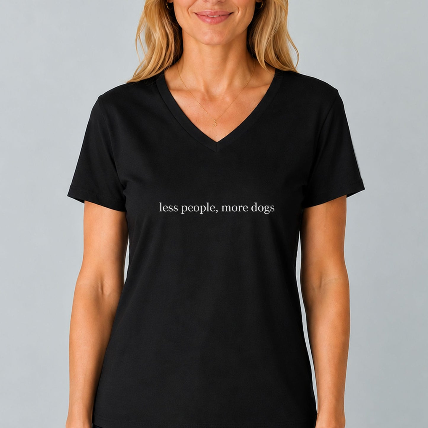 Less People, More Dogs V-Neck T-Shirt