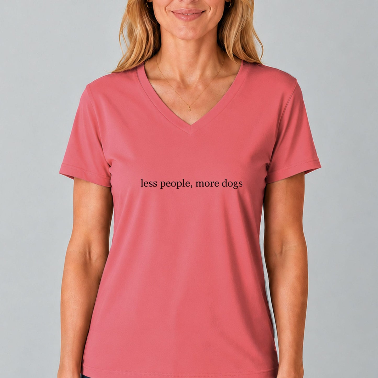 Less People, More Dogs V-Neck T-Shirt
