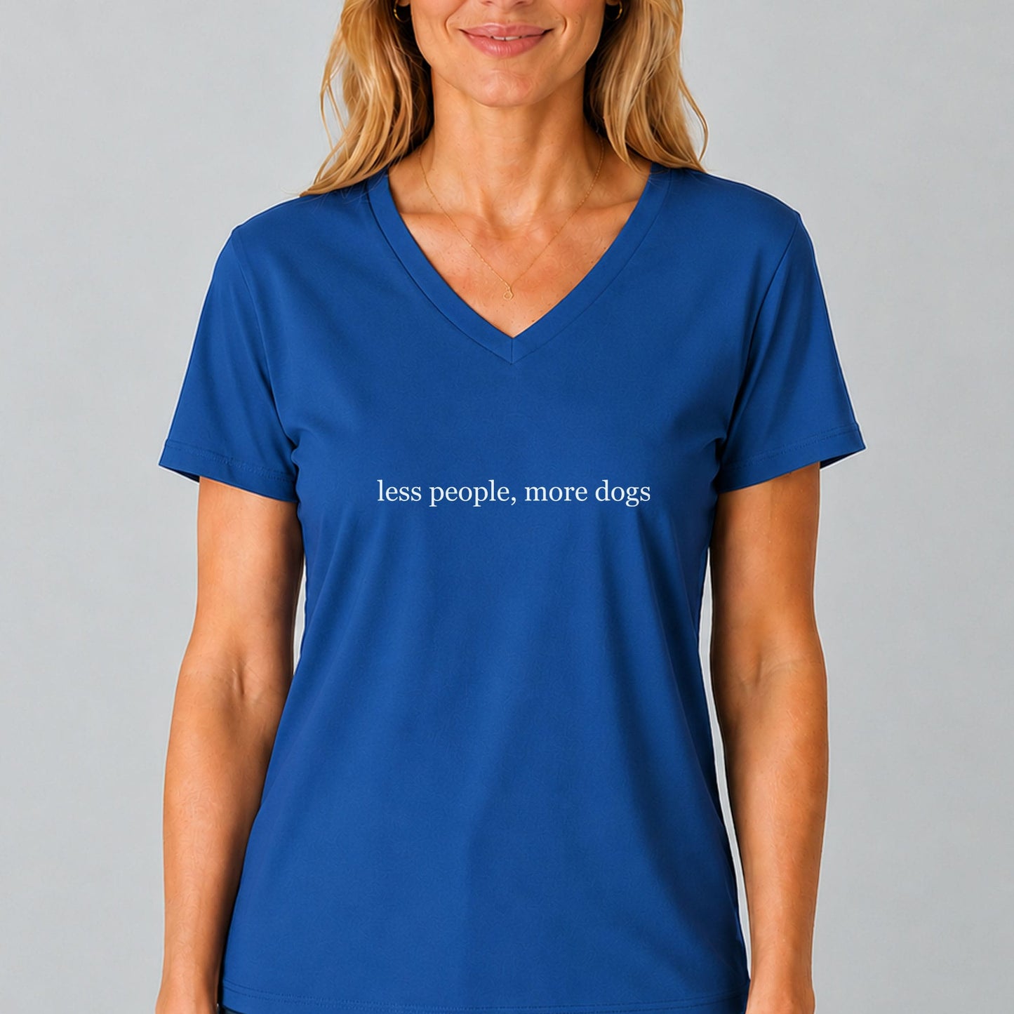 Less People, More Dogs V-Neck T-Shirt