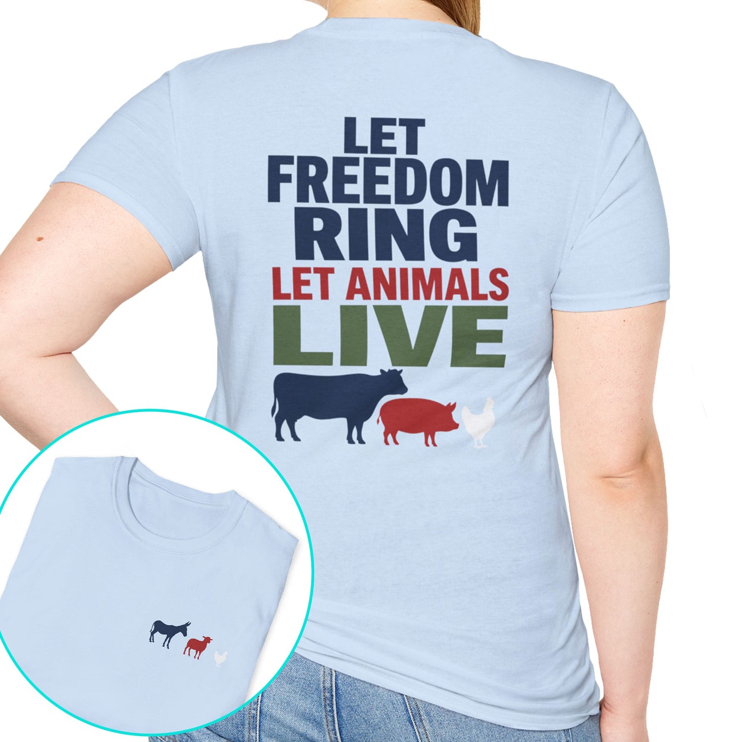 Let Animals Live Back Print T-Shirt