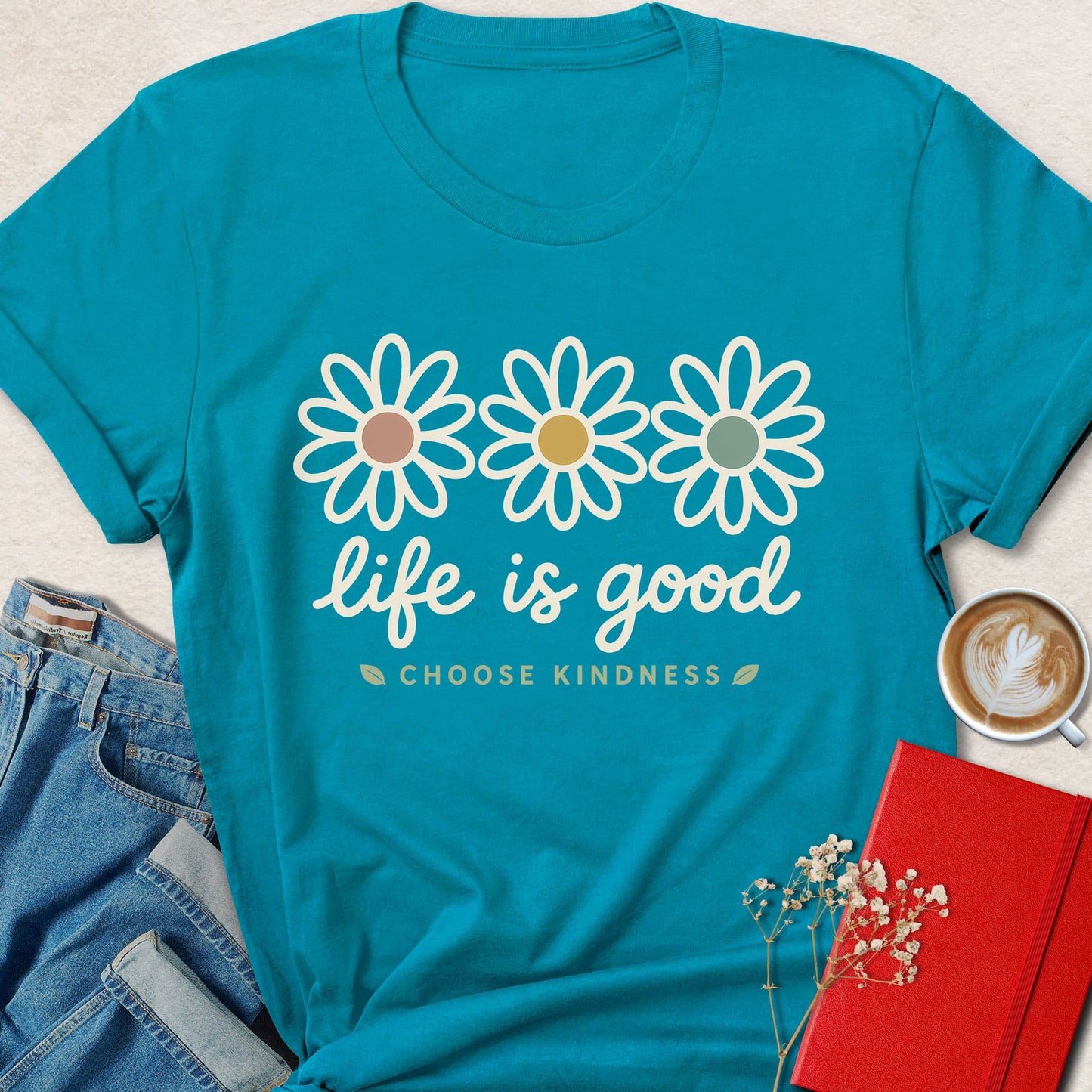 Life Is Good Daisy T-Shirt — Choose Kindness Graphic Tee