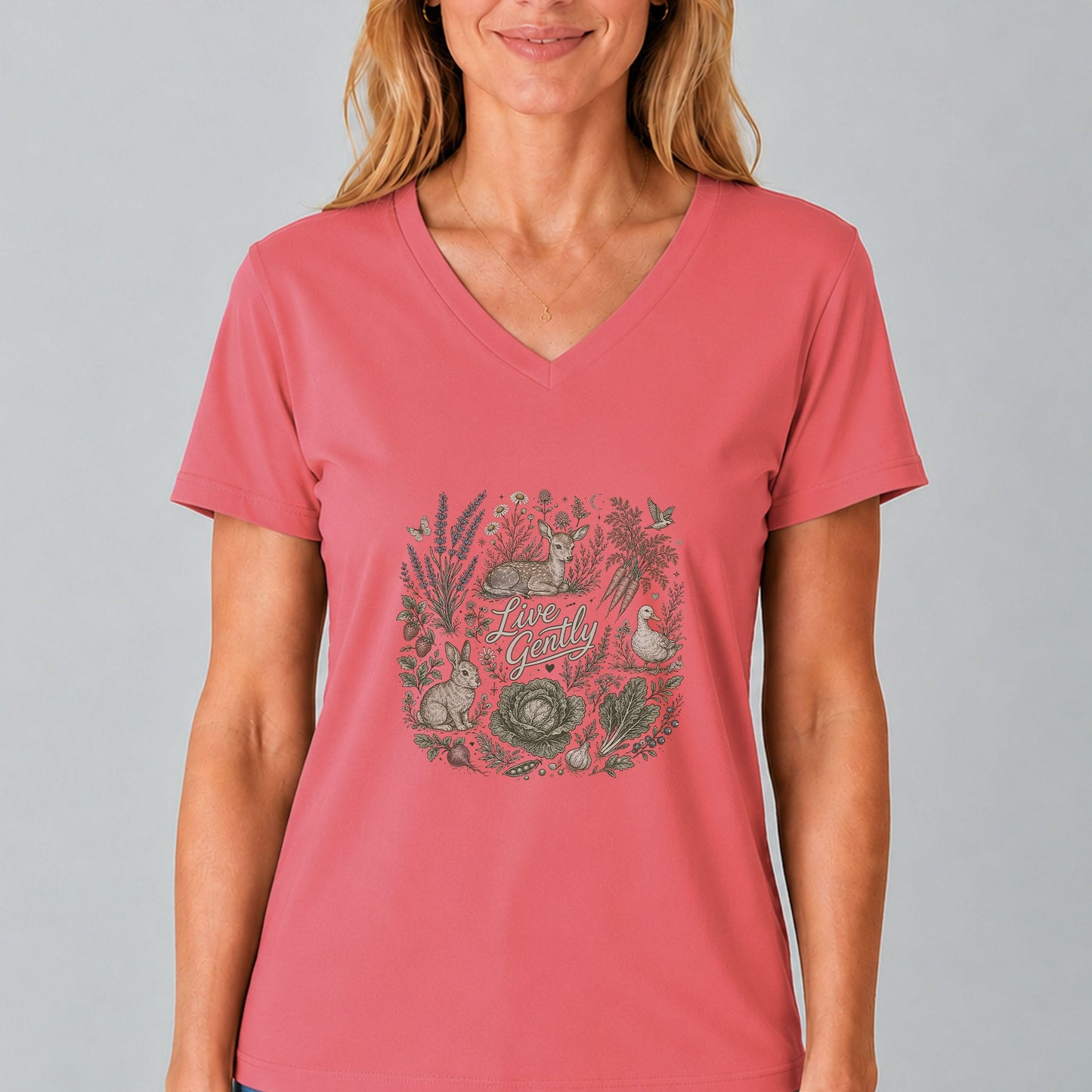 Live Gently V-Neck Shirt