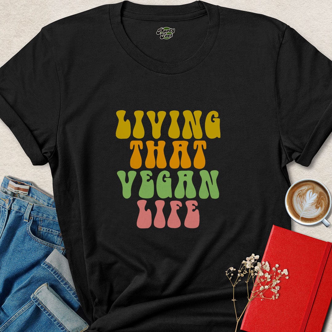 Living That Vegan Life Retro Vegan Shirt