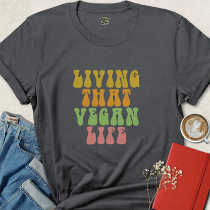 Living That Vegan Life Retro Vegan Shirt