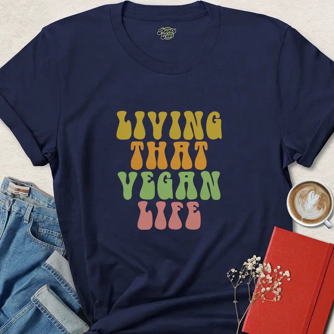 Living That Vegan Life Retro Vegan Shirt