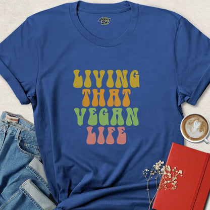 Living That Vegan Life Retro Vegan Shirt