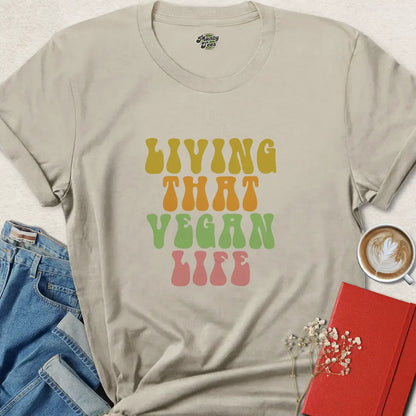 Living That Vegan Life Retro Vegan Shirt