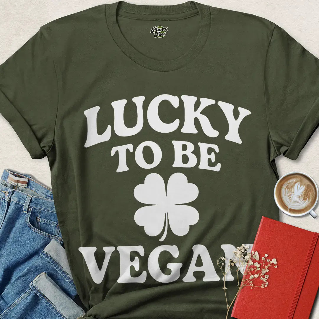Lucky to Be Vegan Shirt | Bold St. Patrick’s Day Tee for Proud Vegans – Get Yours Now
