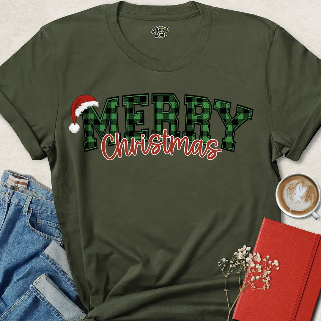 Green Buffalo Plaid Vegan Christmas Shirt – Festive & Fun