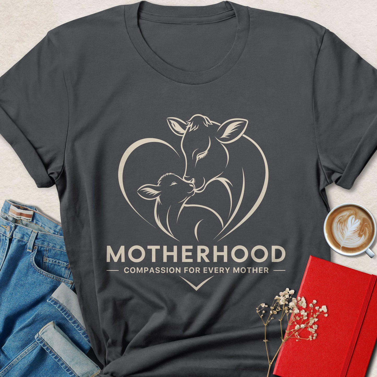 Motherhood Compassion Vegan Shirt Animal Rights Mom Graphic