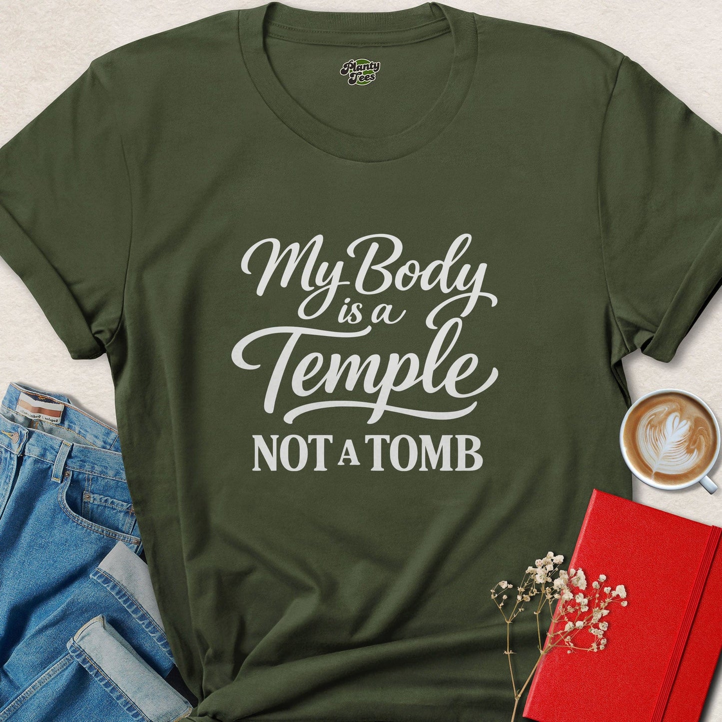 My Body Is a Temple Not a Tomb Vegan Animal Rights Shirt