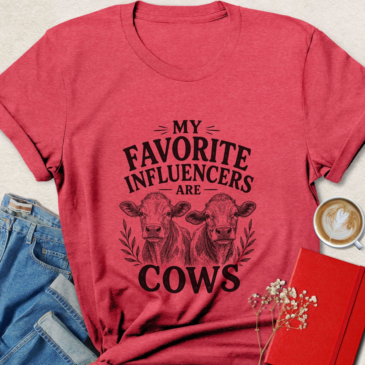 My Favorite Influencers Are Cows Vintage Sketch Vegan T-shirt