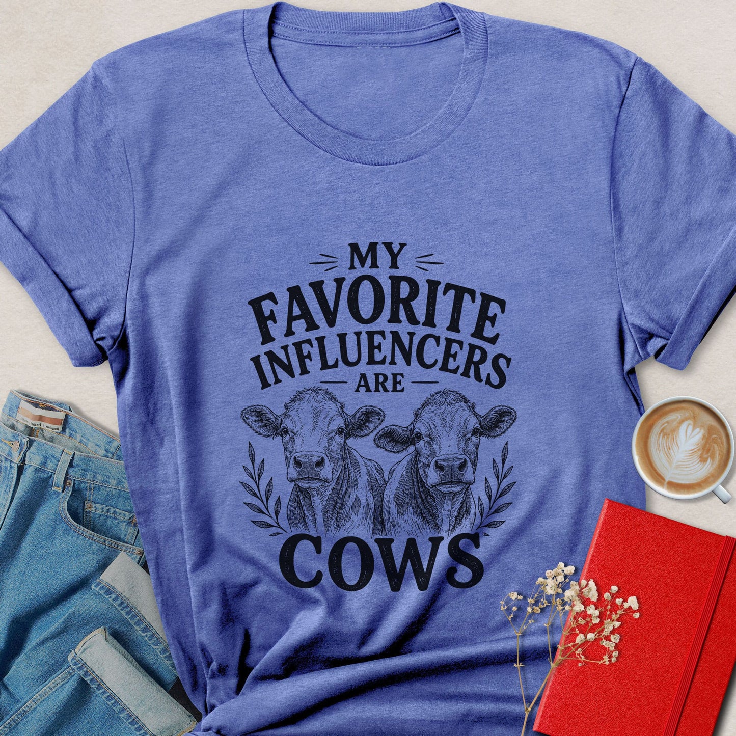My Favorite Influencers Are Cows Vintage Sketch Vegan T-shirt