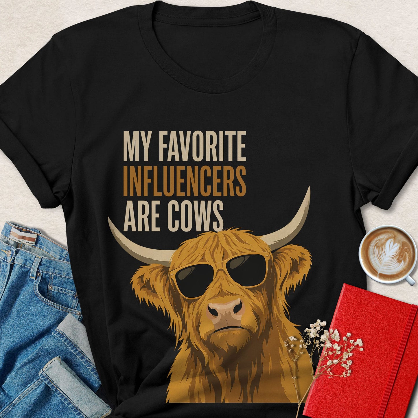 My Favorite Influencers Are Cows Highland Cow Vegan T-shirt