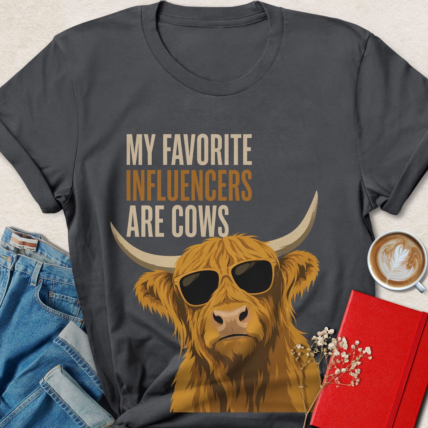 My Favorite Influencers Are Cows Highland Cow Vegan T-shirt