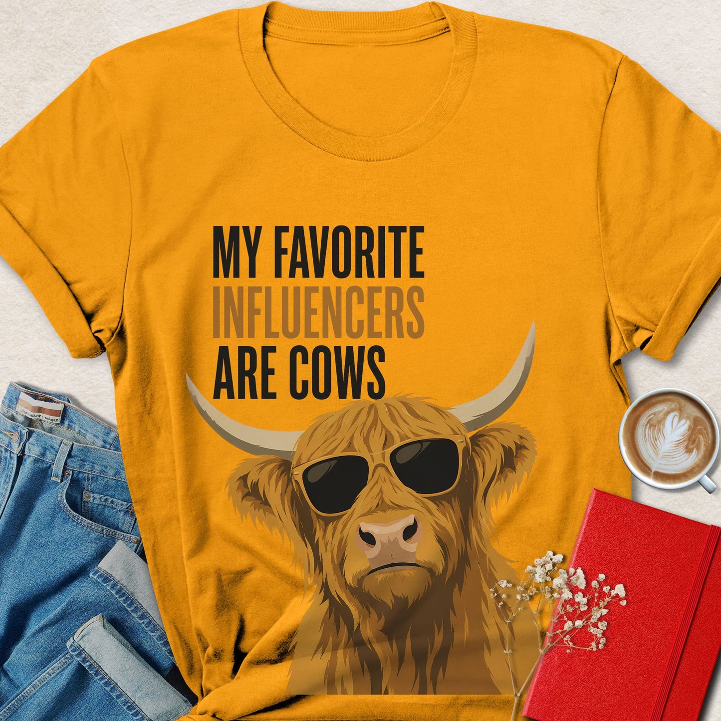 My Favorite Influencers Are Cows Highland Cow Vegan T-shirt