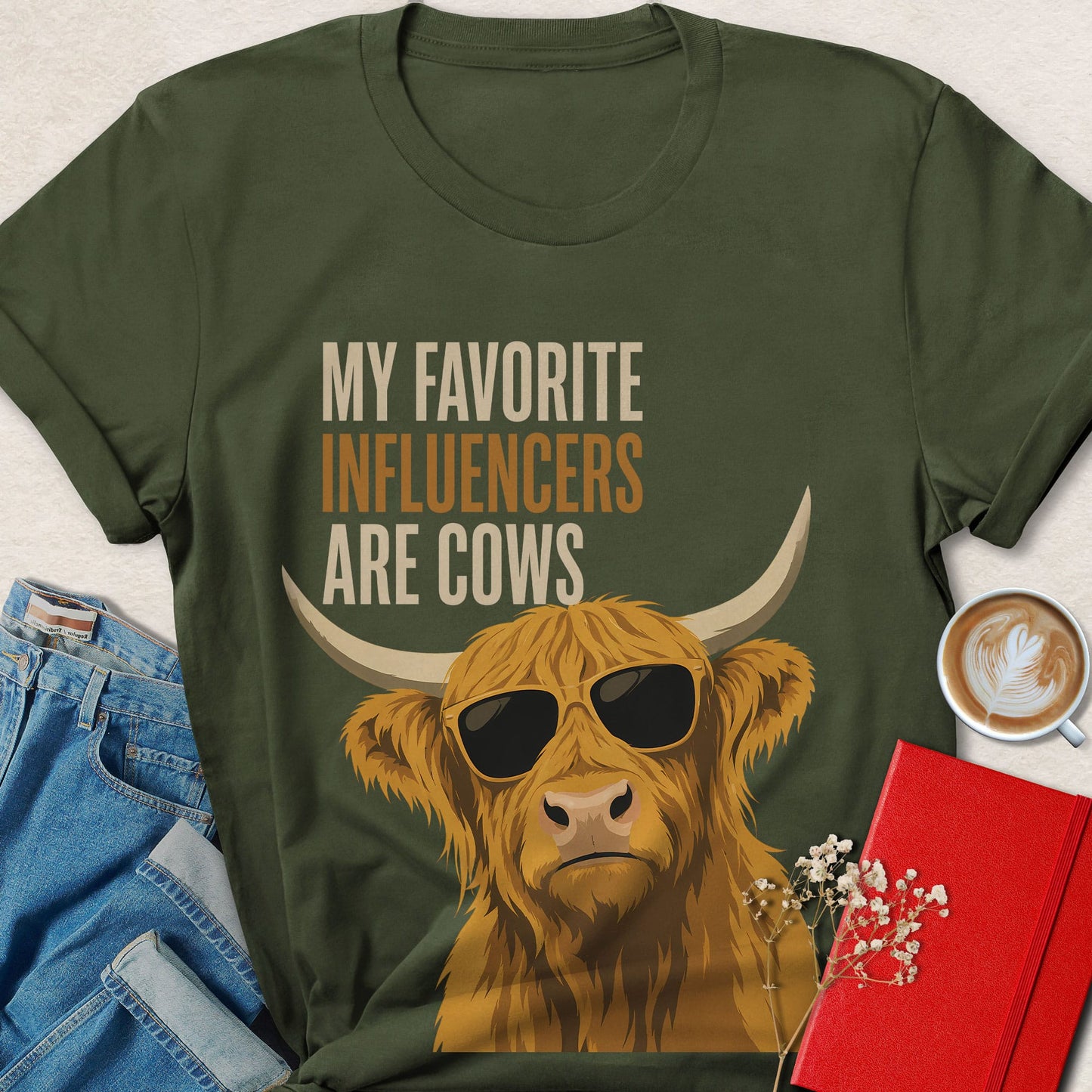 My Favorite Influencers Are Cows Highland Cow Vegan T-shirt
