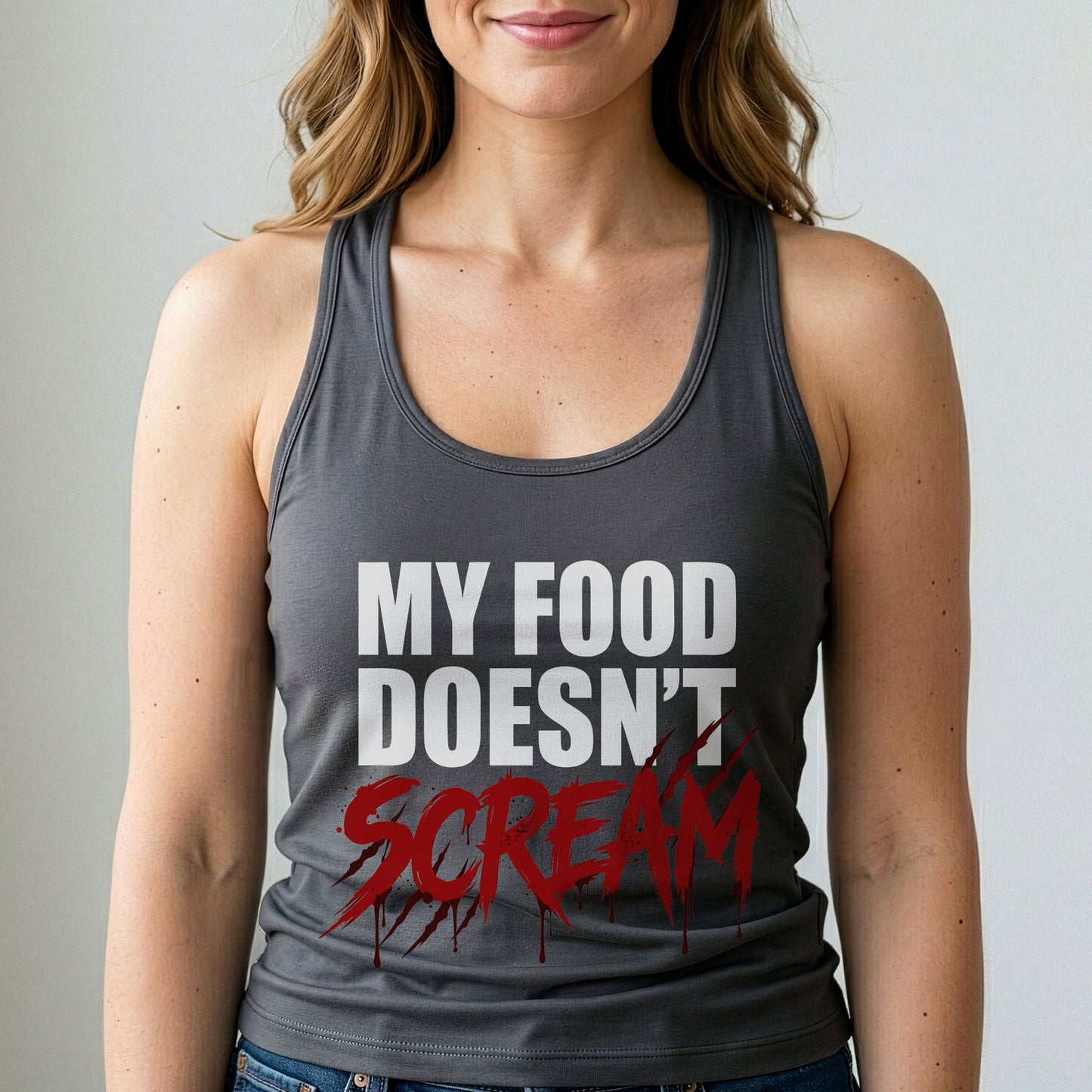 Vegan Tank Top My Food Doesnt Scream Animal Rights T-shirt