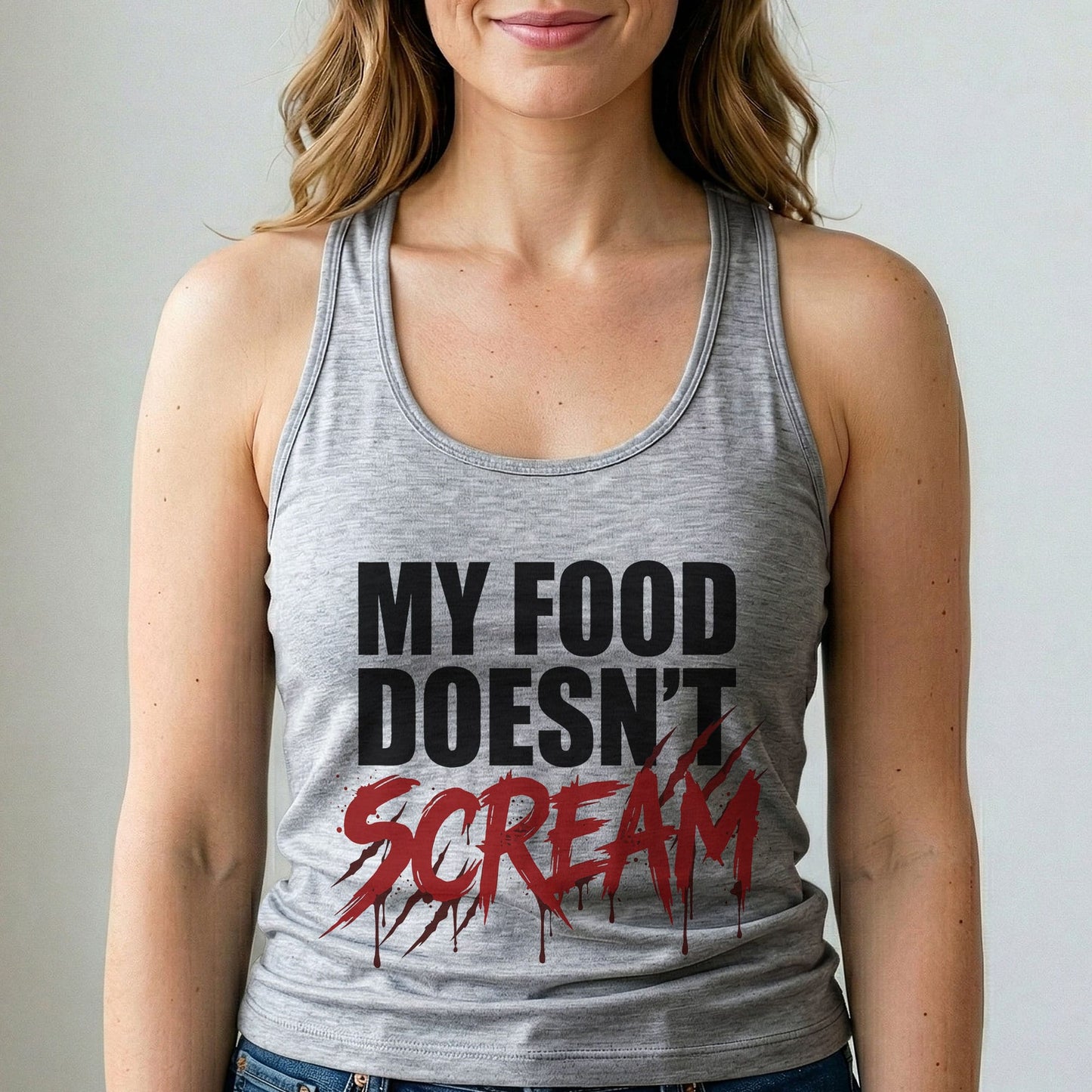 Vegan Tank Top My Food Doesnt Scream Animal Rights T-shirt