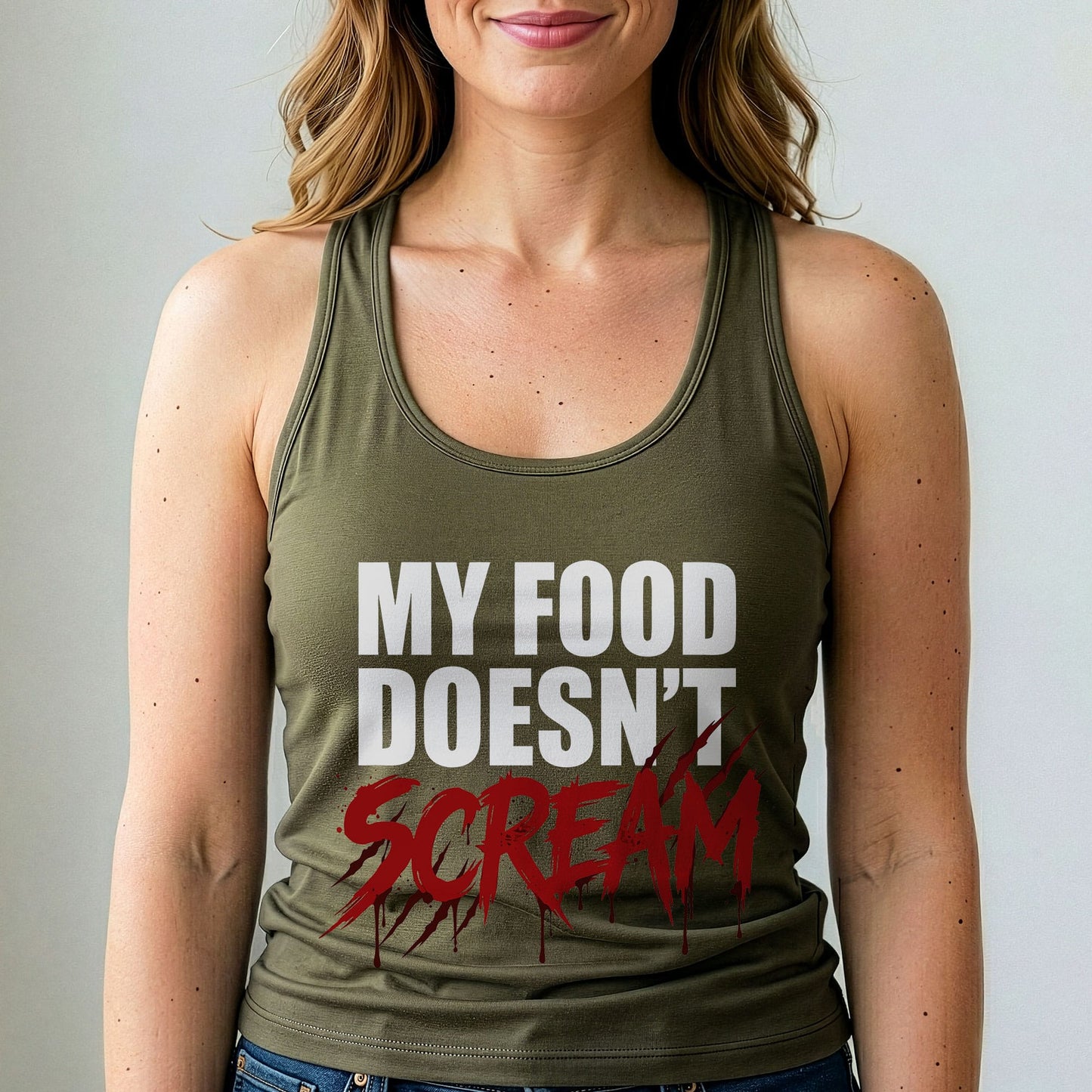 Vegan Tank Top My Food Doesnt Scream Animal Rights T-shirt