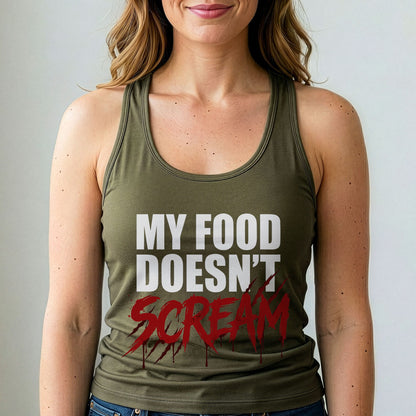 Vegan Tank Top My Food Doesnt Scream Animal Rights T-shirt